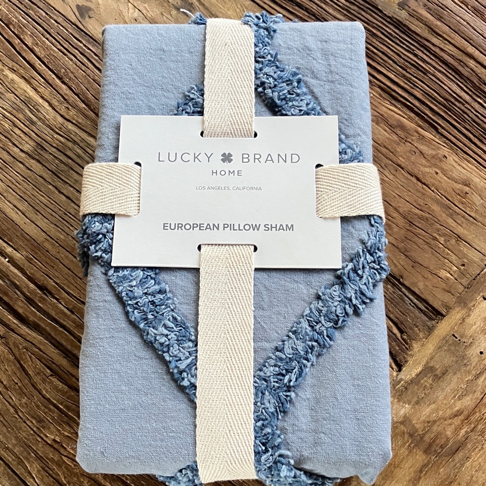 Lucky Brand Textured Blue Pillow Sham